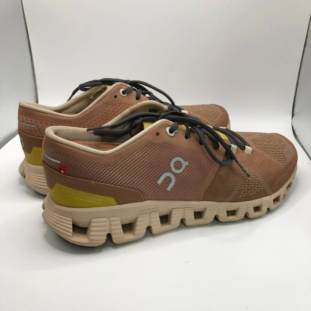 On Cloudswift Running Shoes Mahogany Citron Brown Yellow Womens size 7.5